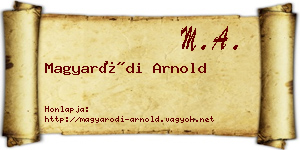 Magyaródi Arnold névjegykártya
